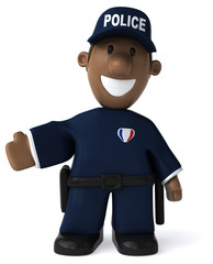 Fun policeman - 3D Illustration