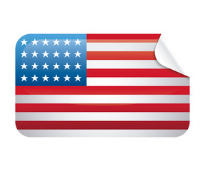united state of american flag in rectangle shape