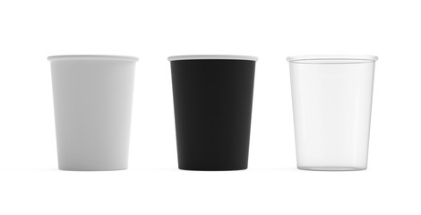 Collection Of Mockup Paper Cup 3d Render Isolated