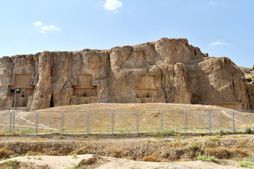 Naqsh-e Rostam, Shiraz, Fars Province, Iran, June 22, 2019, the view of Naqsh-e Rostam near the Shiraz City at the day