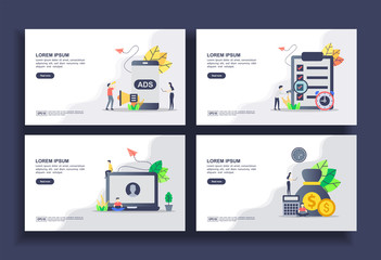 Set of modern flat design templates for Business, advertising, data analysis, user account, accounting. Easy to edit and customize. Modern Vector illustration concepts for business