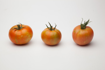 Tomates ecológicosrecien cogidos del campo, preparados para ser vendidos y comidos,