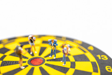 Business 2020 New Year Planning Concpet. Close up of businessman miniature figure people with...