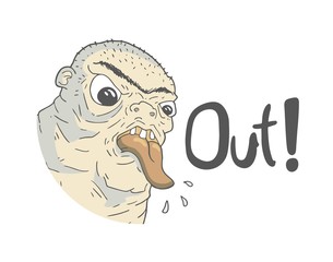 Ugly man and out message