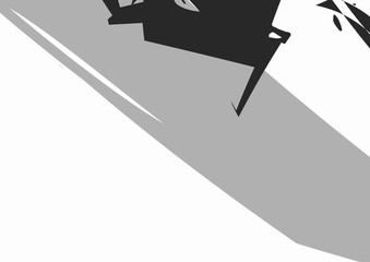 Black and white abstract background. geometric shapes. Poster.