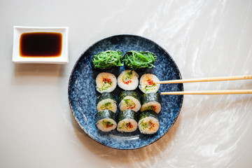 sushi on a plate