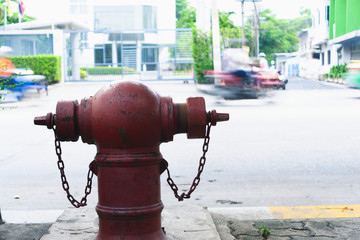 red fire hydrant in the street