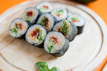 sushi on plate