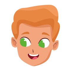 adorable cute young boy cartoon