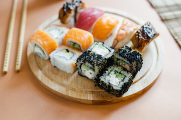 sushi on plate