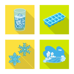 Isolated object of texture and frozen symbol. Collection of texture and transparent stock vector illustration.