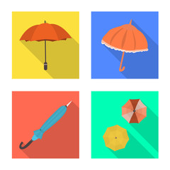 Isolated object of protection and closed icon. Collection of protection and rainy vector icon for stock.