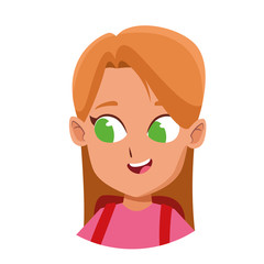 adorable cute young girl cartoon