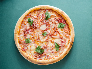 pizza with tomatoes and olives