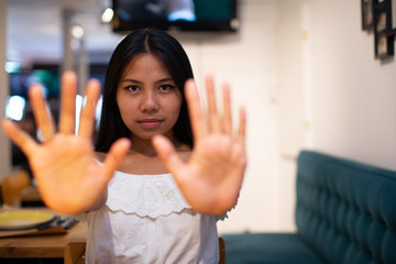 hands of young asiatic woman