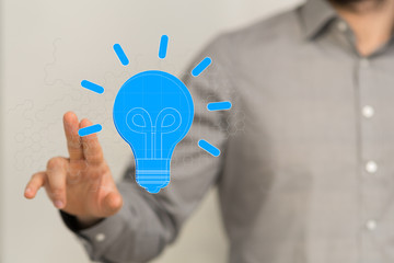 Bright idea in hand concept design art.