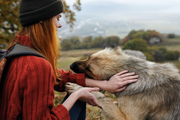 young woman with her dog