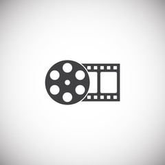 Film strip related icon on background for graphic and web design. Simple illustration. Internet concept symbol for website button or mobile app.