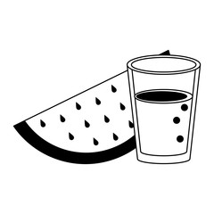 fruit fresh delicious healthy cartoon in black and white