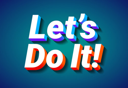 Bold Italic 3D Text Effect