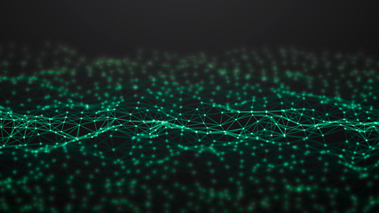 Network connection dots and lines. Technology background. 3d rendering.