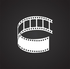 Fototapeta na wymiar Film strip related icon on background for graphic and web design. Simple illustration. Internet concept symbol for website button or mobile app.