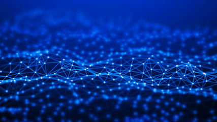 Obraz premium Network connection dots and lines. Technology background. 3d rendering.
