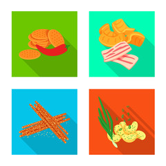 Isolated object of taste and seasonin logo. Collection of taste and organic stock vector illustration.