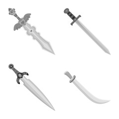 Vector illustration of sharp and blade symbol. Collection of sharp and dagger stock symbol for web.