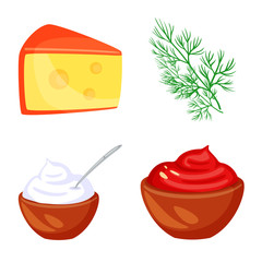 Vector design of food and flavors icon. Collection of food and ingredient stock symbol for web.