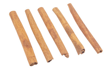 Cinnamon sticks isolated on white background with clipping path.
