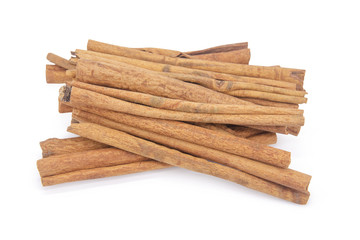 Cinnamon sticks isolated on white background with clipping path.