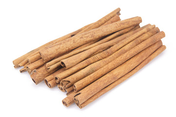 Cinnamon sticks isolated on white background with clipping path.