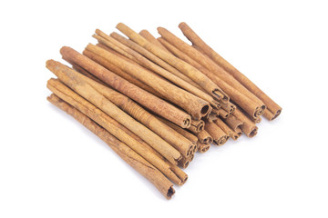 Cinnamon sticks isolated on white background with clipping path.