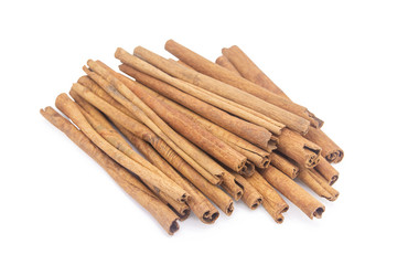 Cinnamon sticks isolated on white background with clipping path.