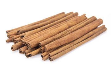 Cinnamon sticks isolated on white background with clipping path.