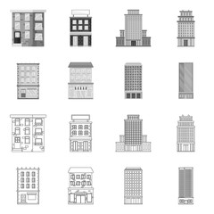 Fototapeta premium Vector illustration of municipal and center logo. Collection of municipal and estate stock vector illustration.