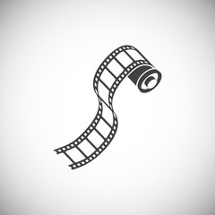 Film strip related icon on background for graphic and web design. Simple illustration. Internet concept symbol for website button or mobile app.