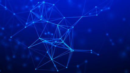 Abstract connection background. Network concept. Plexus. 3d rendering.