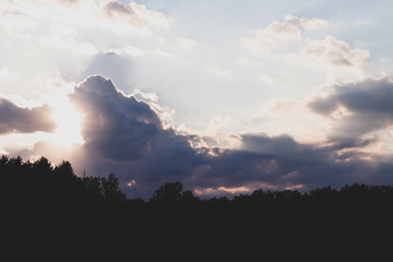 dramatic sky with clouds