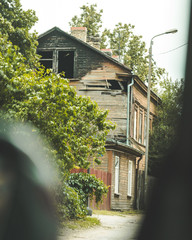 a burned building in eastern europe, Riga, Latvia
