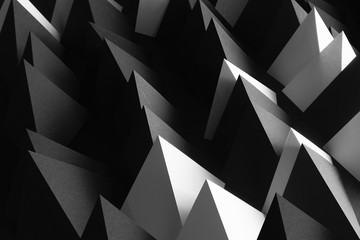  Background with geometric shapes of paper, black and white abstract