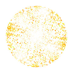 Yellow Confetti Circle Isolated on White Background.