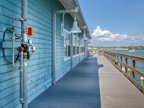 Historic Bradenton Beach pier on Anna Maria Island, Florida.