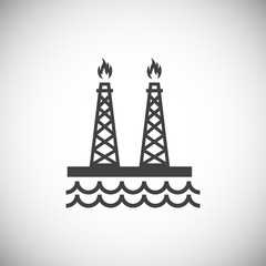 Oil rig related icon on background for graphic and web design. Simple illustration. Internet concept symbol for website button or mobile app.