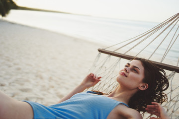 young woman in hammock
