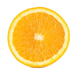 Half of orange fruit isolated on white