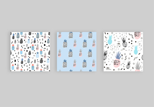 Seamless Patterns with Pineapples