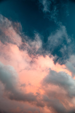 Light and dark clouds colliding