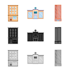 Isolated object of municipal and center icon. Collection of municipal and estate vector icon for stock.